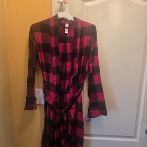 Stars Above Burgundy and Black Checkered Robe